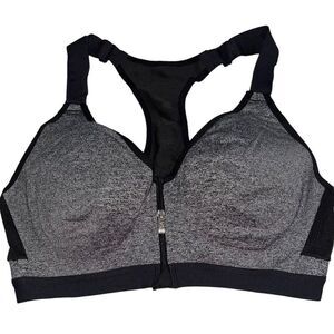 VSX Grey & Black Zip Front Sports Bra -‎ Size 34C